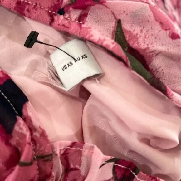 Petal & Pup HILARY PLEATED MAXI DRESS - PINK FLORAL XSmall New - Picture 7 of 12